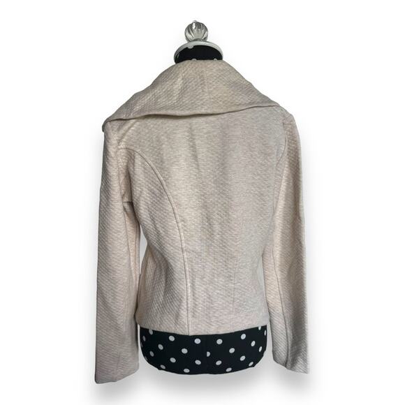 Cabi Womens Jacket Size Small Ryder Oatmeal Heather Moto Diamond Quilted Stylish - Picture 6 of 12